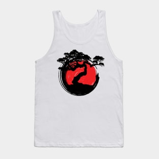 'Bonsai Tree Japanese Calligraphy' Cool Japanese Tree Tank Top